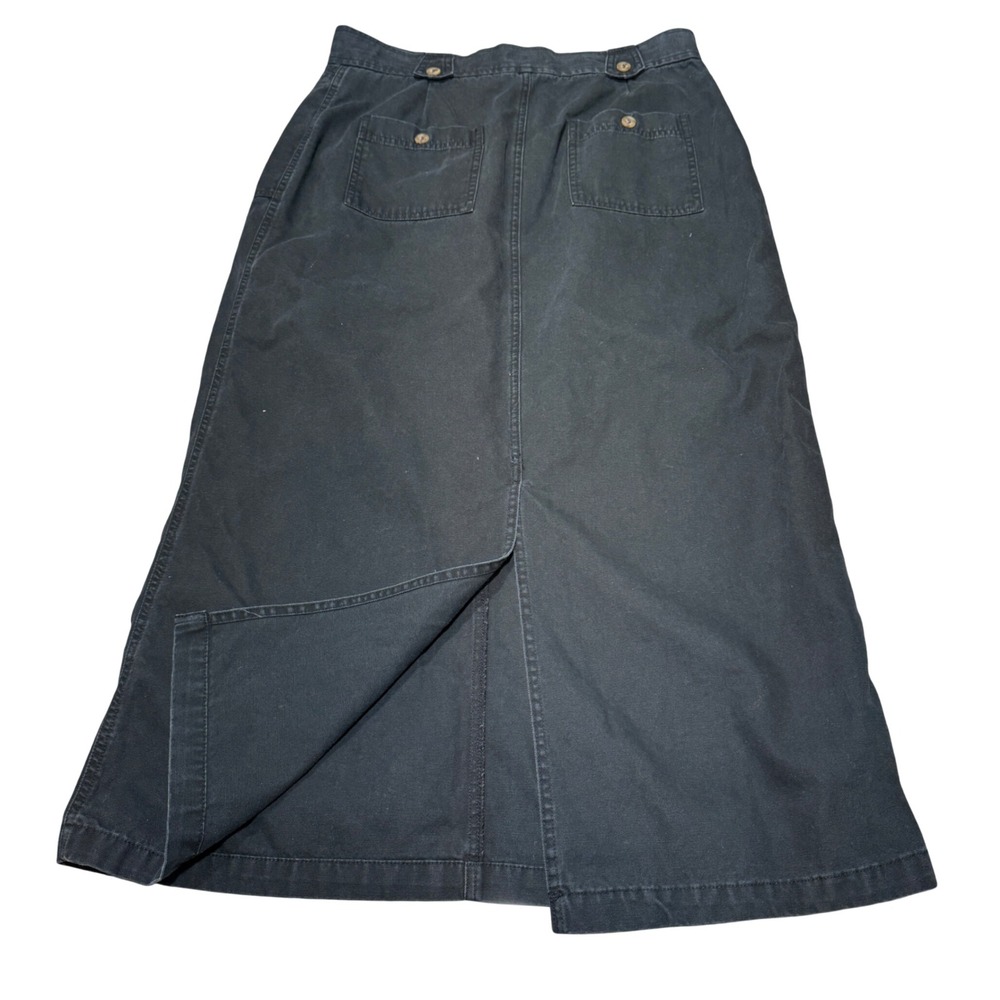 VTG St. Johns Bay Denim Maxi Skirt Womens Size 12 Black Utility Streetwear Gorp - Picture 11 of 12